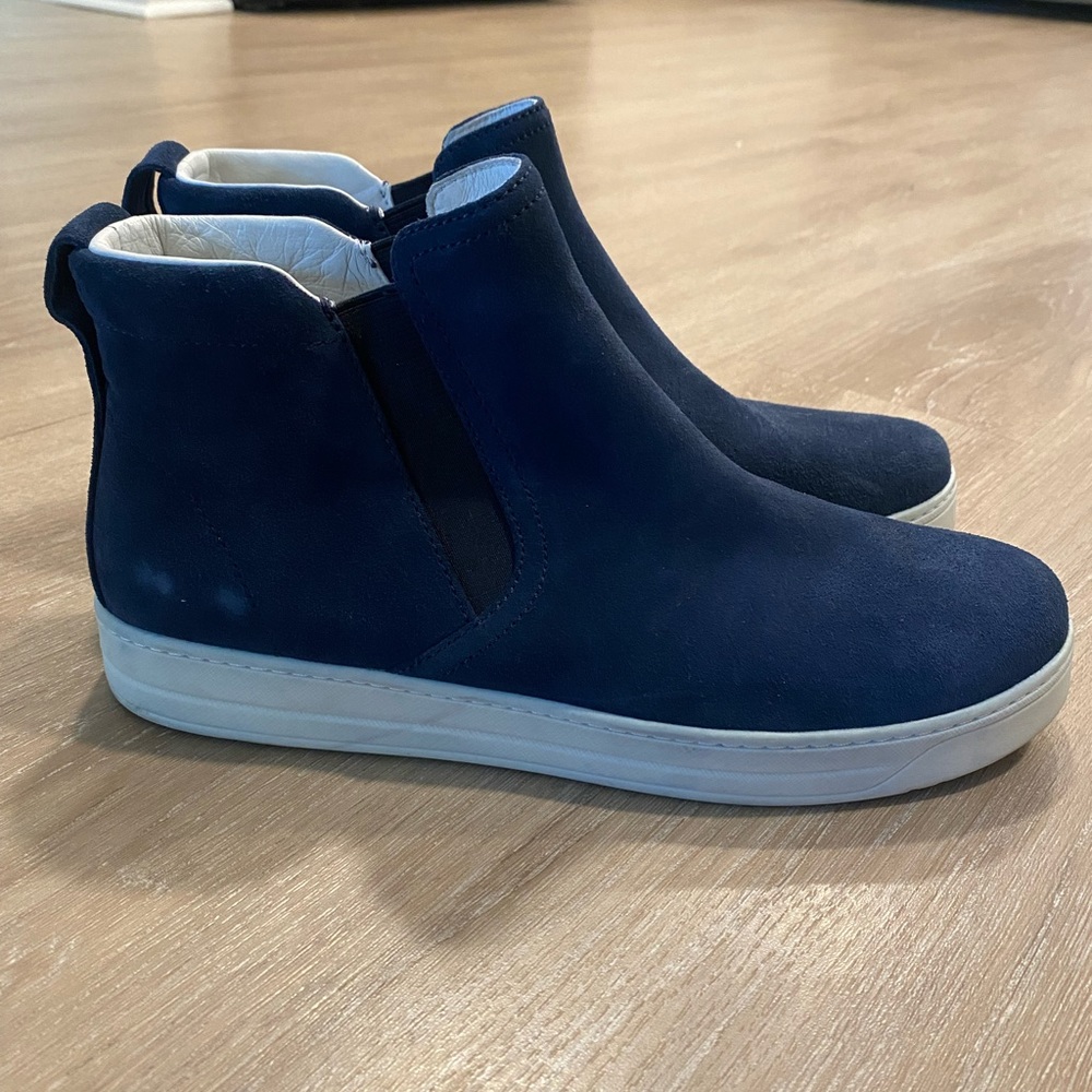 Prada Suede High-Top Slip-On Sneaker, Navy